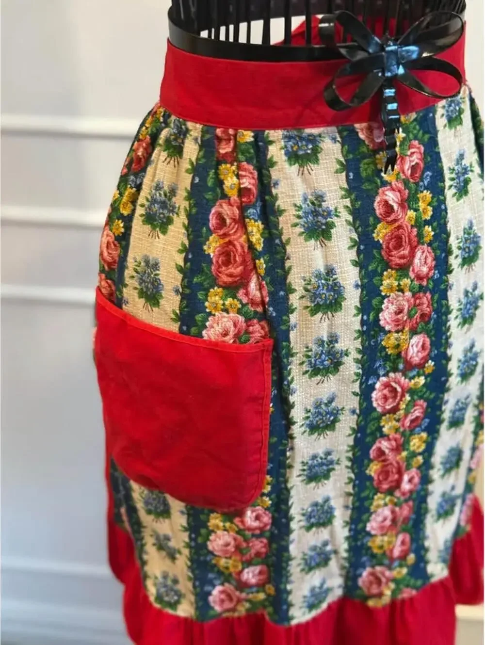 Vintage Red Apron | Christmas Apron